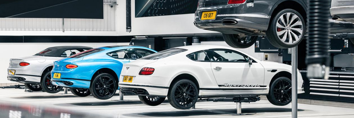 Cars in the Bentley Service Center
