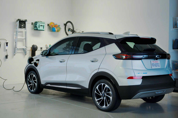 Exterior shot of a Chevy charging.