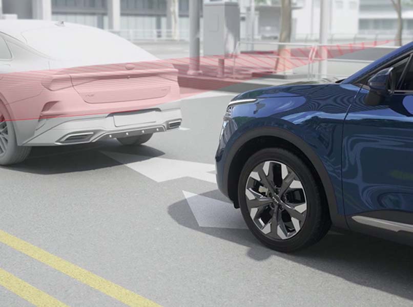 Exterior shot of a Kia showing Auto Emergency Braking Technology.